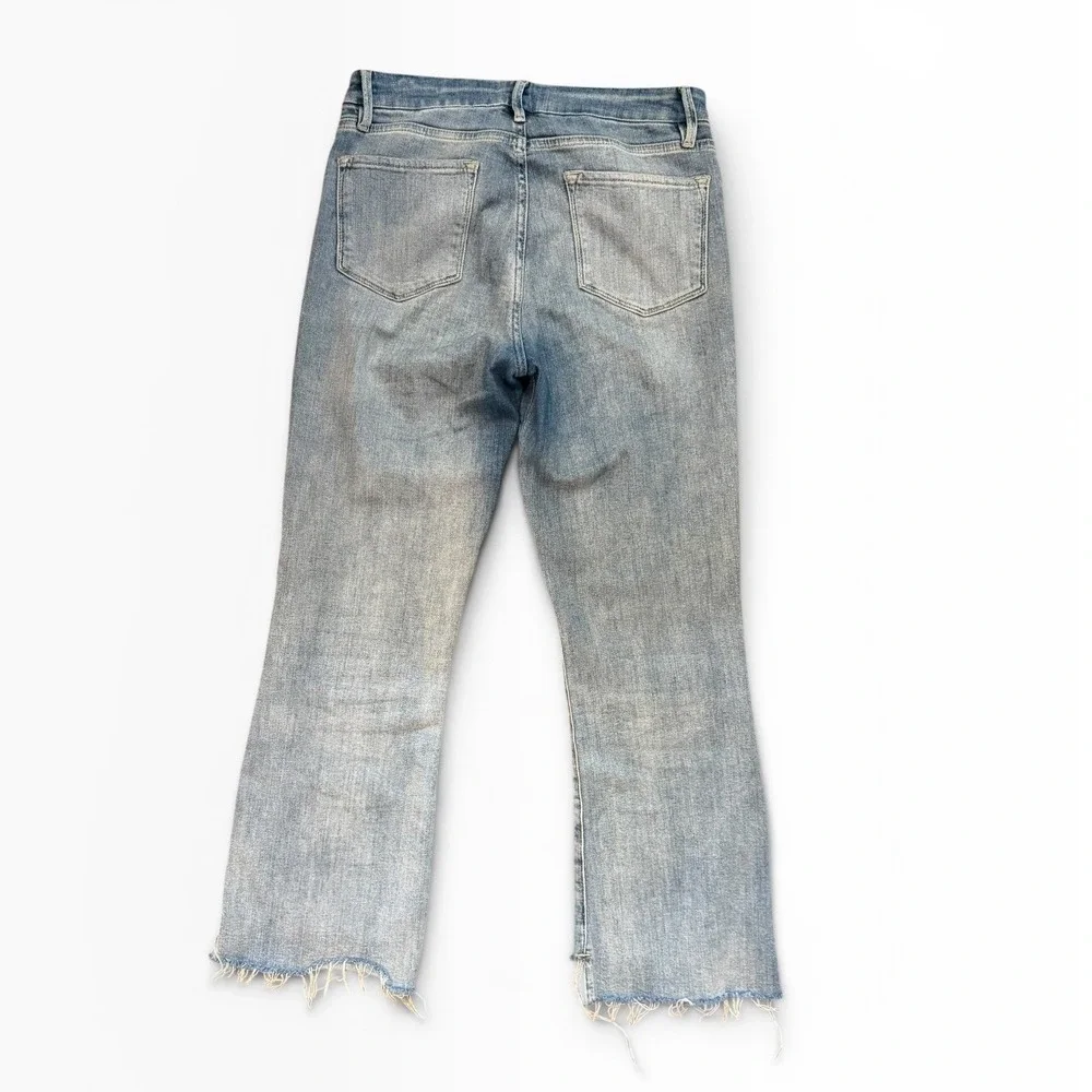 FRAME Le Crop Mini Boot Jeans Kincord Light Wash Raw Frayed Step Hem‎ Size 29 - Picture 2 of 11